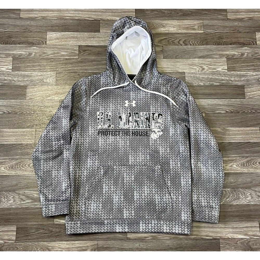 Under Armour U.S. Marines Hoodie Sweatshirt Men’s Small Loose Fit Digital Camo